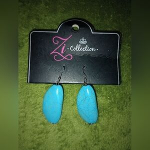 ZI COLLECTIONS BY PAPARAZZI CRACKED TURQUOISE BEADED EARRINGS, NWT